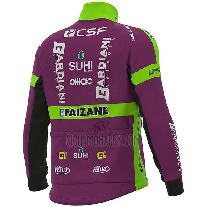 Bardiani Csf Cycling Jersey Bib Tight 2020 Men Long Sleeve Purple Green